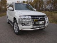 Защита передняя нижняя 76,1 мм Mitsubishi Pajero IV 2014